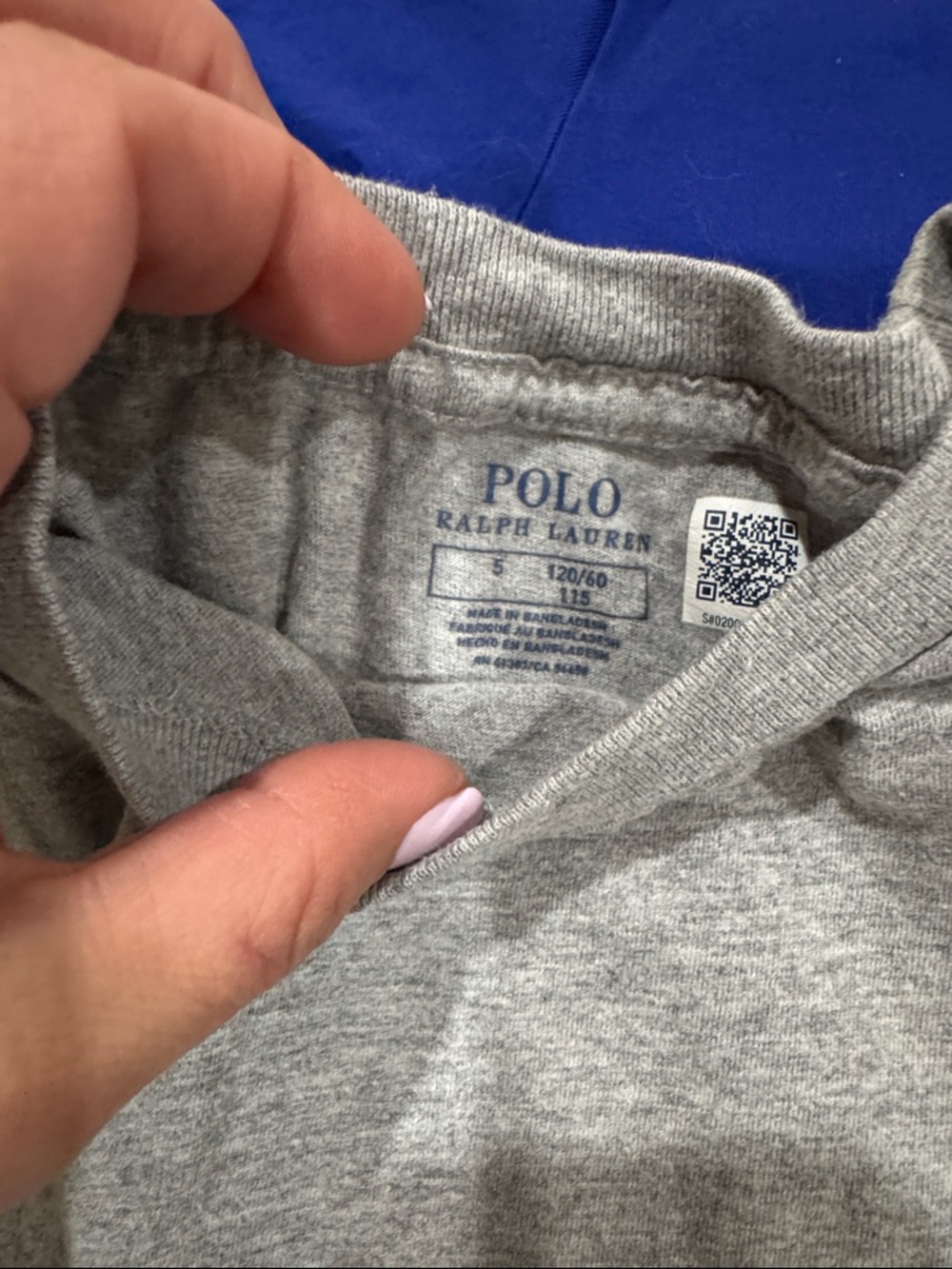 Polo by Ralph Lauren Kids Crewneck Tees Royal Blue & Heather Gray Boys Size 5 - Picture 3 of 4